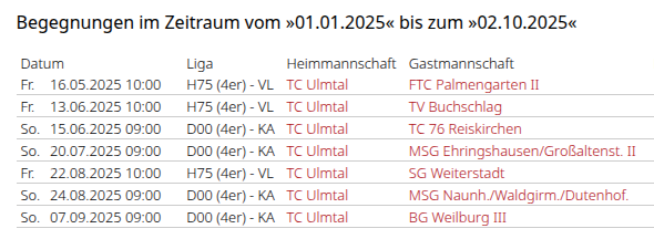 Heimspiele 2025